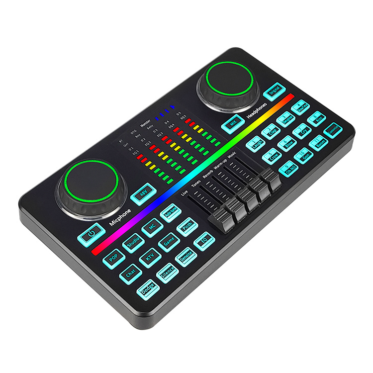 M9 sound card audio interface type-c mixer v9plus studio recording phone pc karaoke Live Broadcast External usb audio card.